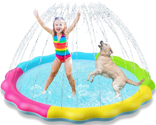 Jasonwell Splash Pad with kids playing water for safe backyard fun.