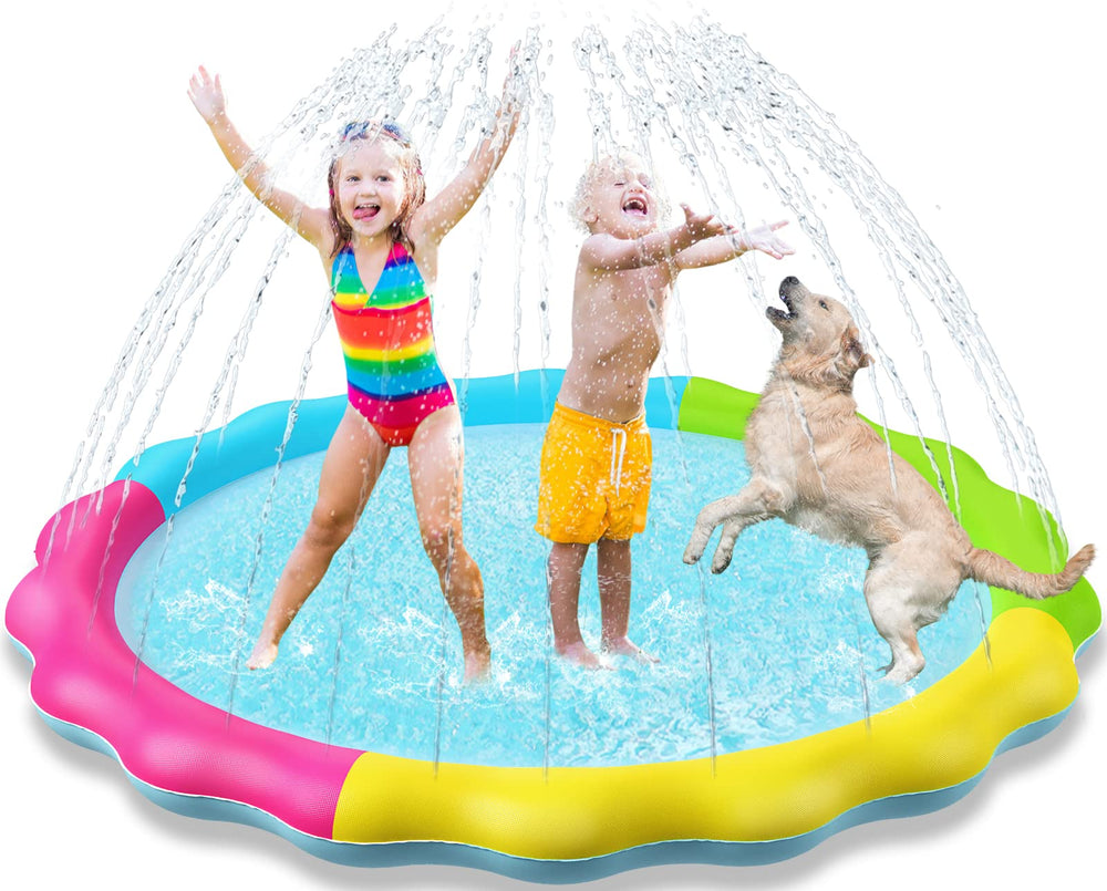 Jasonwell Splash Pad non-slip surface keeps kids safe during outdoor water play.