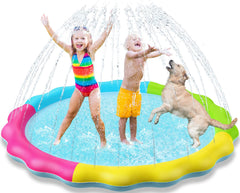 Jasonwell Splash Pad non-slip surface keeps kids safe during outdoor water play.