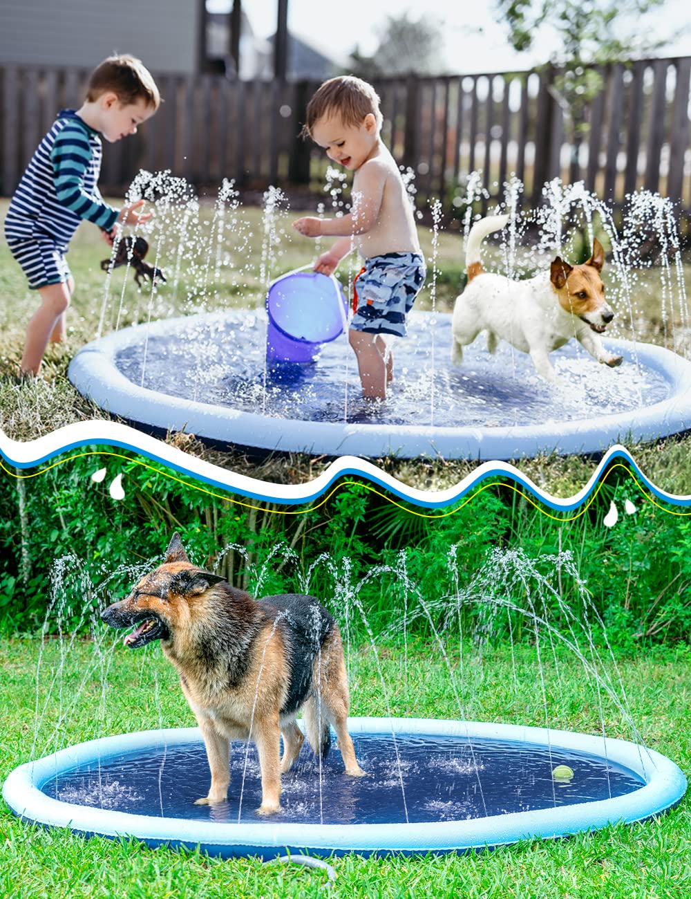 Jasonwell Splash Pad non-slip texture helps prevent slips.