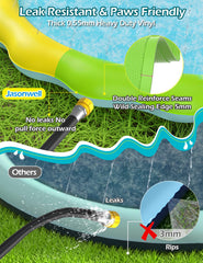 Jasonwell Splash Pad thick durable material stays sturdy outdoors.