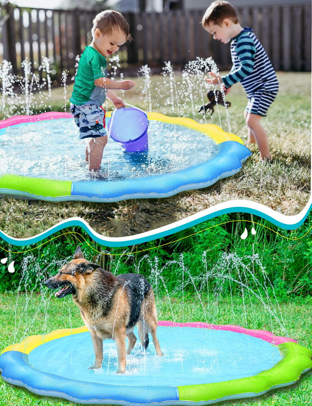 Thick durable Jasonwell splash pad material ready for busy yards