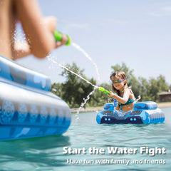 Jasonwell pump-action water cannon on the float ready to spray.