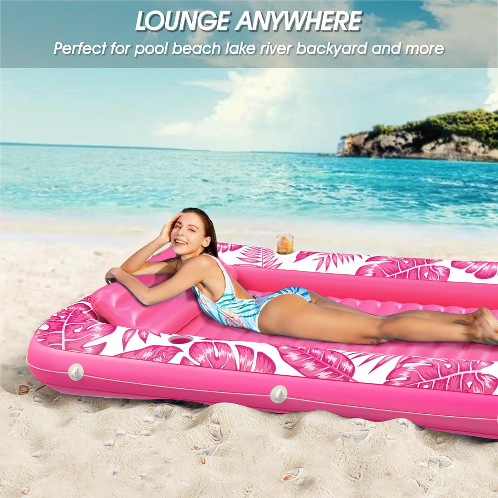 Jasonwell pool lounger featuring wrap-around rope for added stability while drifting.