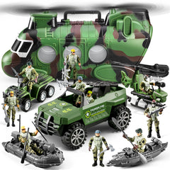 JASSKKBO 56-in-1 army transport helicopter: stimulates imaginative play and fine motor skills.