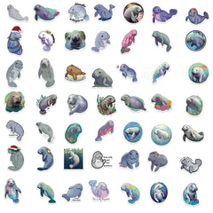 Jaurney Manatee stickers on luggage make travel easier.