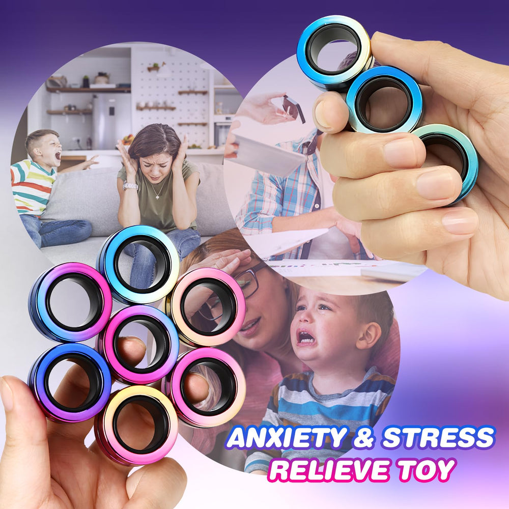 Jawhock 9-pack magnetic rings close-up colors showing smooth finish for seamless handling.