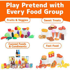 JaxoJoy colorful fruits and vegetables for creative kitchen pretend play