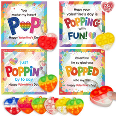 JAXXERO heart-shaped valentines card with pop fidget, classroom exchange ready