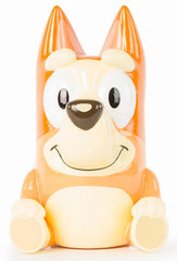 Jay Franco Bluey Bingo piggy bank in room decor doubles as a playful learning prop.