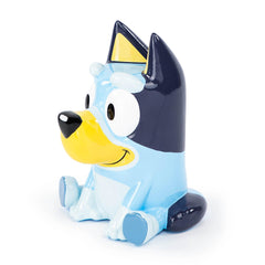 Jay Franco Bluey piggy bank coin slot helps kids start saving.