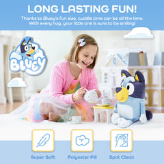 Jay Franco Bluey Pillow Buddy for kid hugs during nap time and bedtime.