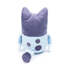 Bluey Pillow Buddy spot-clean care keeps the plush look after play.