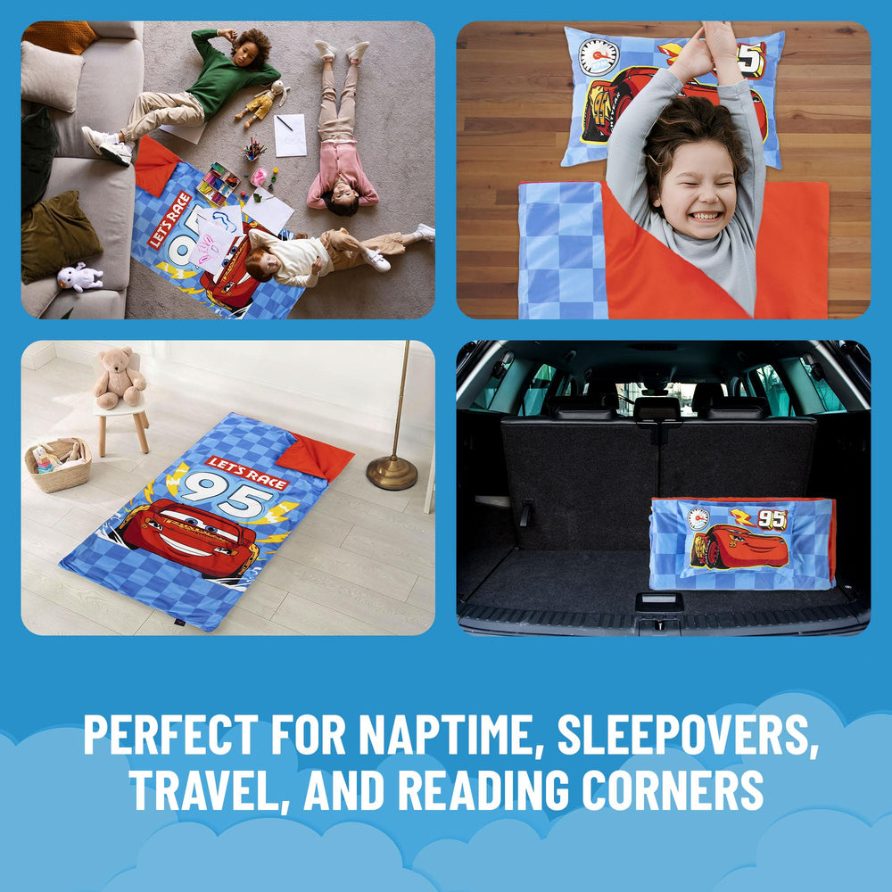 Jay Franco Cars slumber design features Lightning McQueen for fun rooms.
