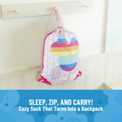 Jay Franco Minnie Mouse Bowtique drawstring bag open shows easy packing.