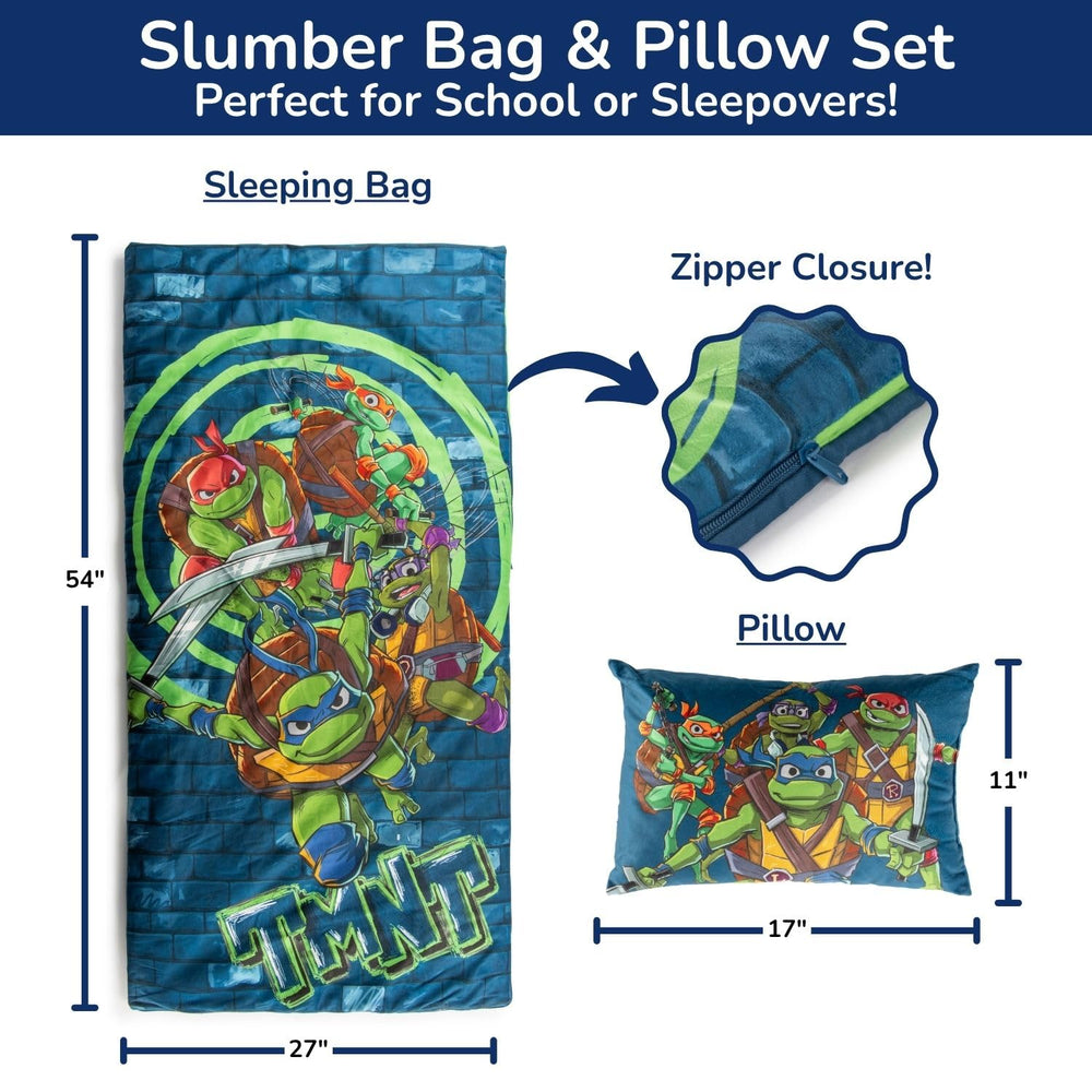 Jay Franco kids pillow 17x11 with TMNT design for extra nap comfort.