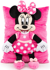 Jay Franco Minnie Mouse 3D Snuggle Pillow soft microfiber close-up for cuddles.