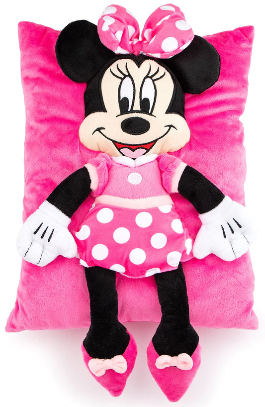 Jay Franco Minnie Mouse 3D Snuggle Pillow front view for cozy hugs.
