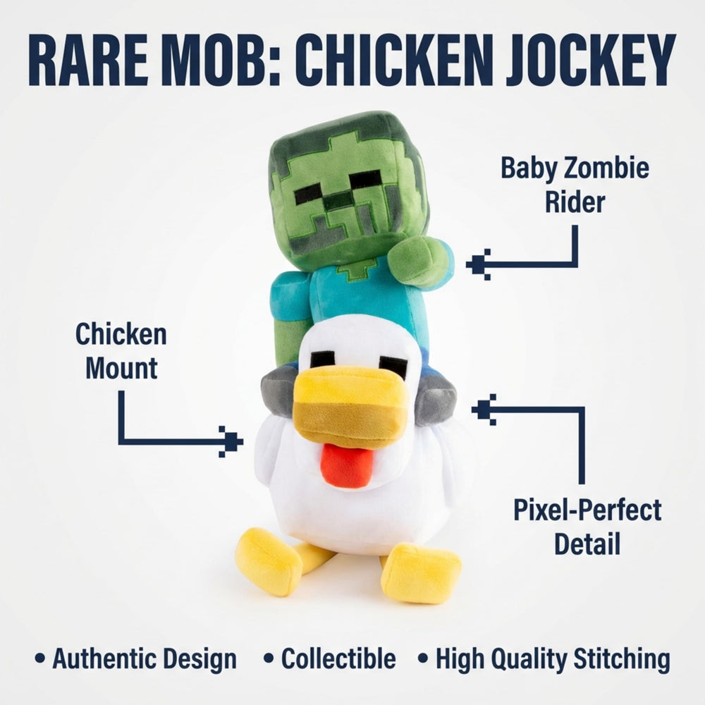 Jay Franco pillow buddy travel-friendly Minecraft plush by the side.