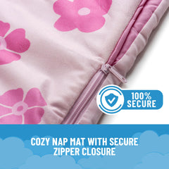 Jay Franco slumber bag zipper closure adds safety and security.