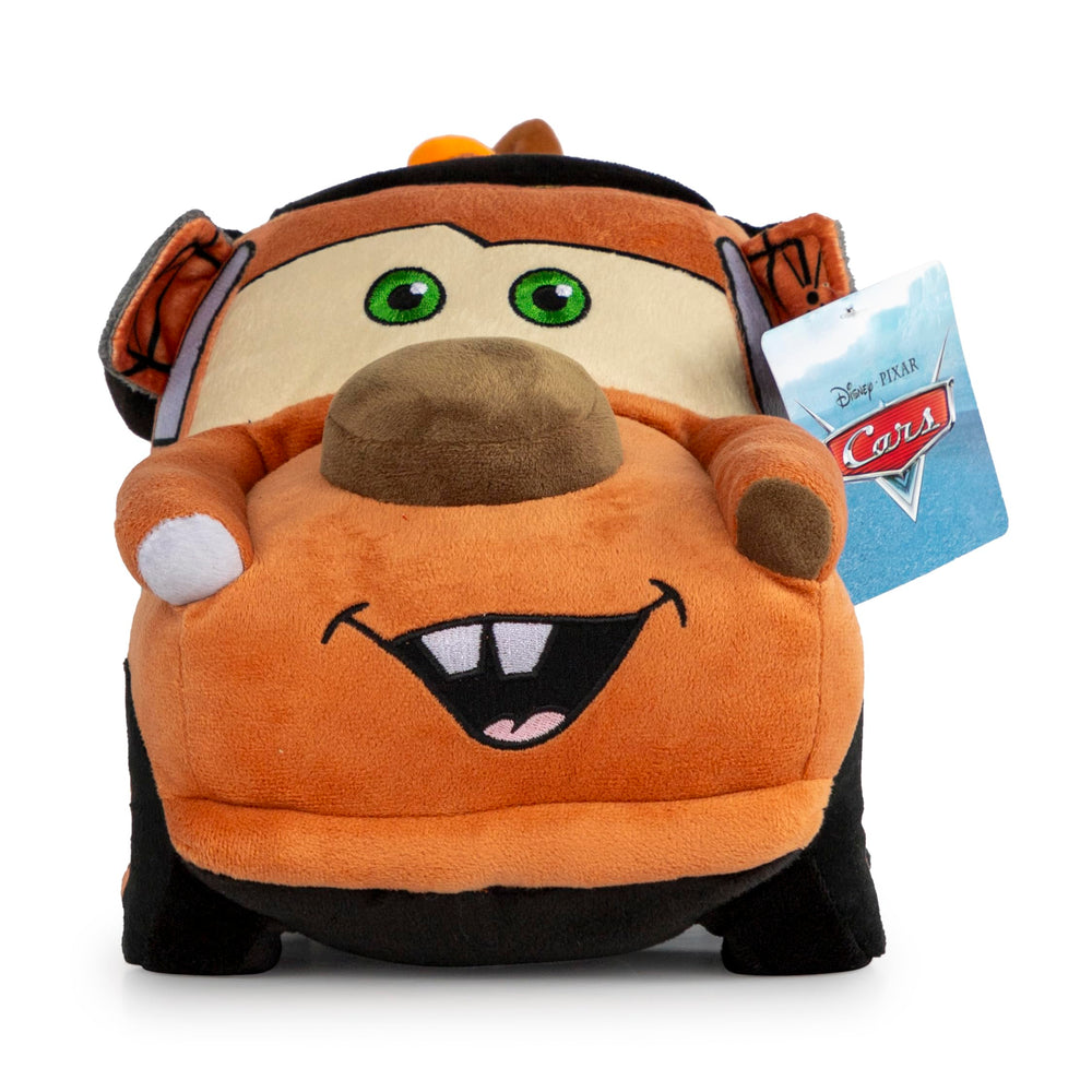 Jay Franco Cars Tow Mater plush buddy front view; vibrant colors enhance bedtime play