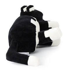 Jay Franco Minecraft Tuxedo Cat Plush hug pose ready for cuddles during travel or play.