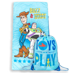 Jay Franco Toy Story slumber sack with Woody and Buzz for cozy sleepovers