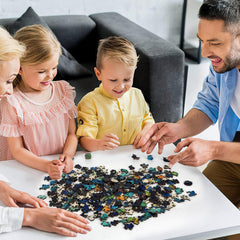 Jazcimdo finished puzzle doubles as wall decor after completion.