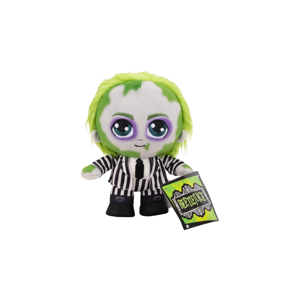 Collectible Beetlejuice plush by Jazwares, perfect for giftable display and playful moments.
