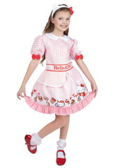 Jazwares Costume Play Hello Kitty dress front view, authentic licensed design for kids' Halloween