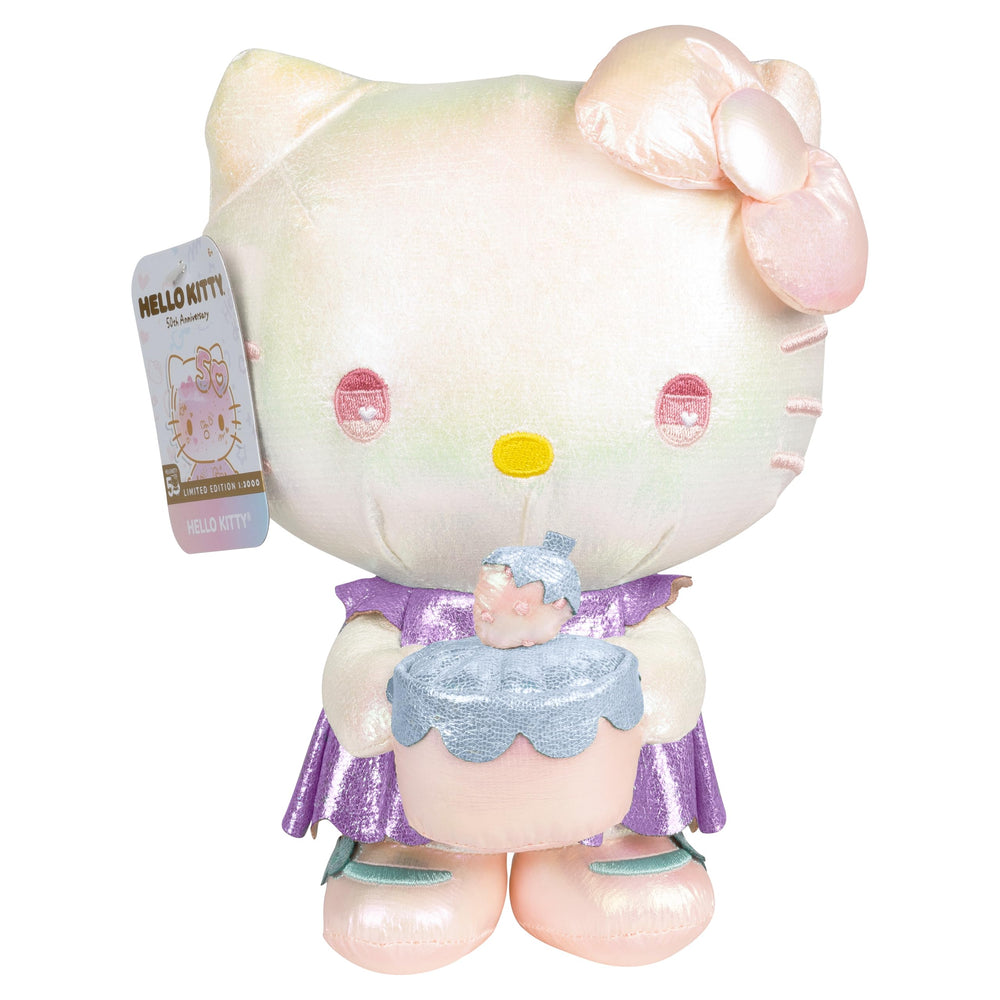 Jazwares Hello Kitty Ultra Premier 8-Inch plush front view, festive display-ready design