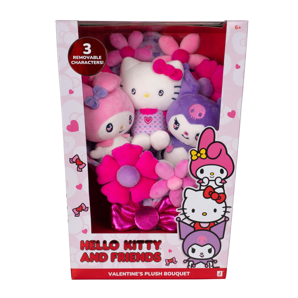 Jazwares Kuromi plush enhances the Valentine’s bouquet display.