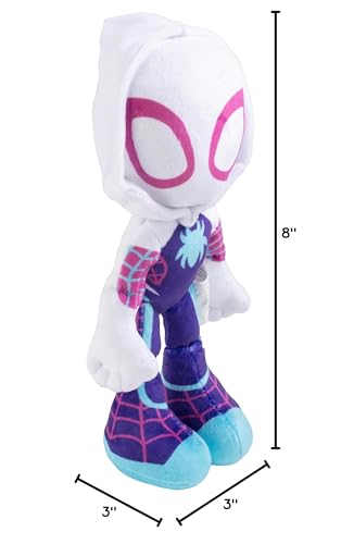 Jazwares Ghost Spider plush detail showing fabric and stitching quality for daily play.