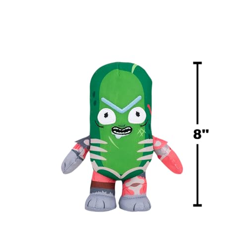 Jazwares Pickle Rick plush official licensing stamp confirms authentic collectible.