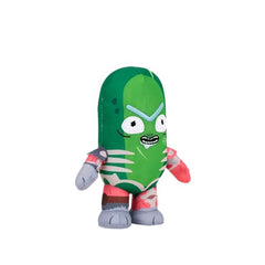 Jazwares Pickle Rick plush texture closeup highlights ultra-soft fabric and fine details.
