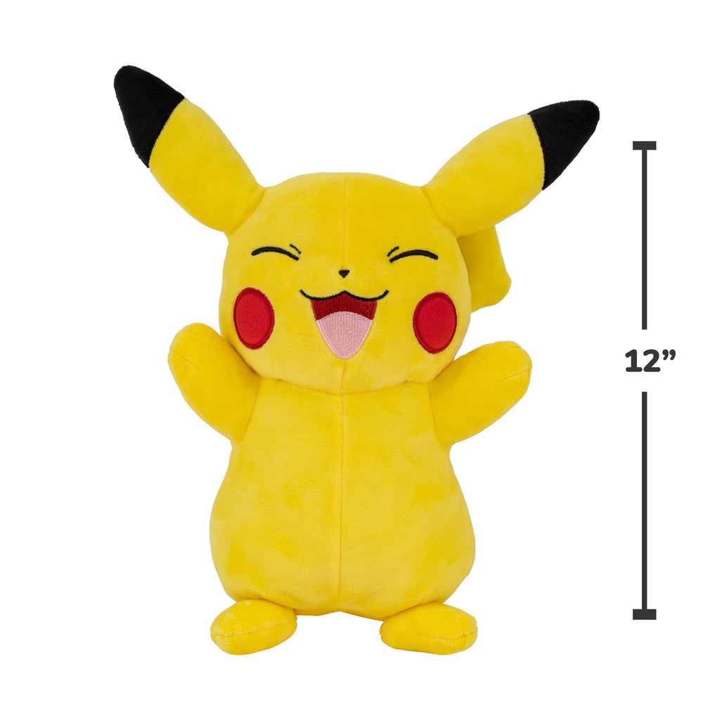 Jazwares Pikachu plush textured fabric enhances authentic feel