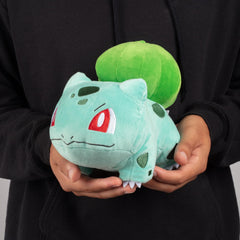 Jazwares Pokémon Bulbasaur plush 8in tag shown, officially licensed collectible.