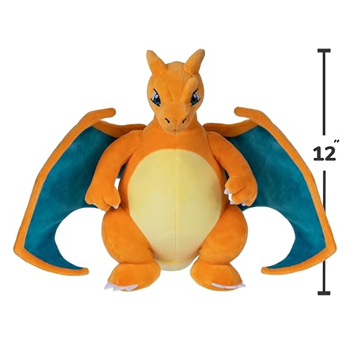 Jazwares Pokémon Charizard plush team-building with other 12-inch plush.
