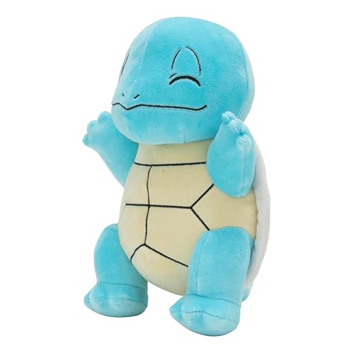 Jazwares Pokémon Squirtle 8-Inch Plush side view, ideal for travel-friendly comfort.