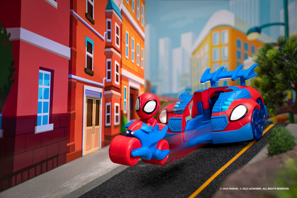 Jazwares Spidey Web Strike Vehicle with Spidey at the wheel
