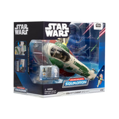 Jazwares Star Wars Micro Galaxy Boba Fett Starship flight display stand included
