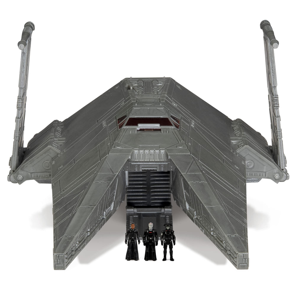 Jazwares Star Wars Micro Galaxy Squadron Inquisitor Transport Scythe cockpit opening reveals interior details
