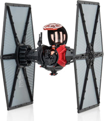Close-up of authentic insignia and high-detail finishes on the TIE Fighter