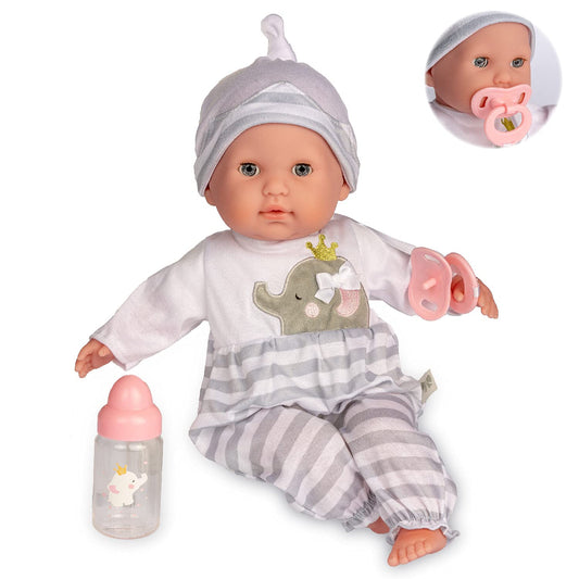 JC Toys Berenguer Boutique 15in doll face detail for realistic play.