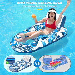 JCLEAL pool floats lounger backrest and footrest for extended comfort