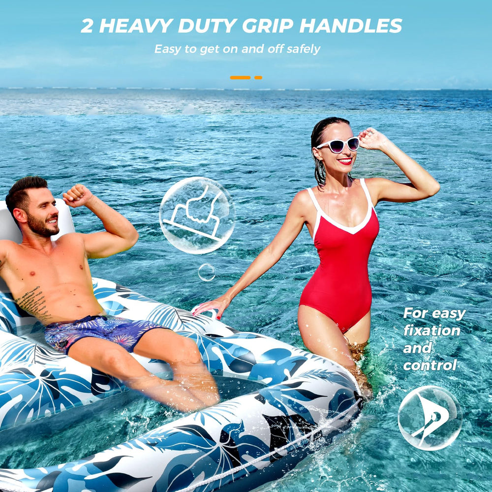 JCLEAL inflatable lounge supports up to 600 lbs for shared use.