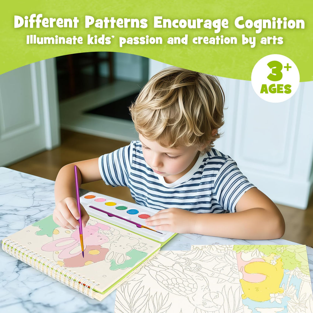 JCREN Paint with Water Books brush demonstrates a comfortable grip for little artists.