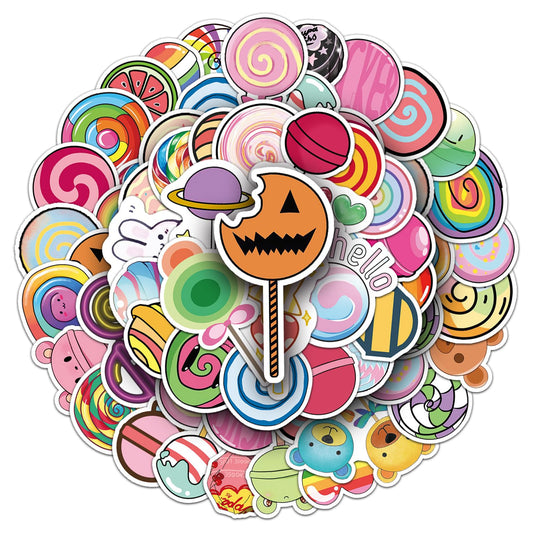 Jczzywsw lollipop stickers colorful cartoons on scrapbook pages
