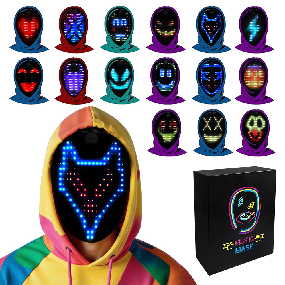 JDBMAOYE LED mask with gesture sensing for hands-free pattern control