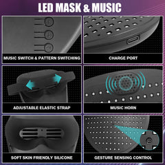 JDBMAOYE LED mask includes 10 sound effects to boost party atmosphere